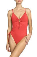 Robin Piccone Aubrey Keyhole One-Piece Swimsuit at Nordstrom,