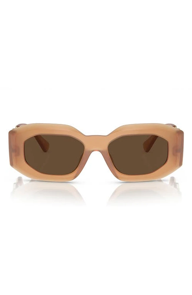 Versace 53mm Rectangular Sunglasses in Brown at Nordstrom