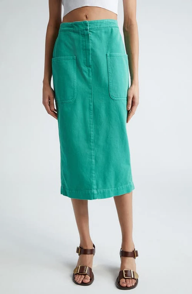 Max Mara Werther Denim Midi Skirt Water at Nordstrom,