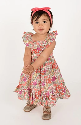 Popatu Ruffle Flounce Floral Print Dress Rainbow at Nordstrom,