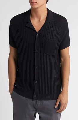 Treasure & Bond Mixed Stitch Short Sleeve Cardigan Marl at Nordstrom,