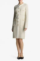 St. John Collection Stripe Long Sleeve Metallic Tweed Dress at Nordstrom,