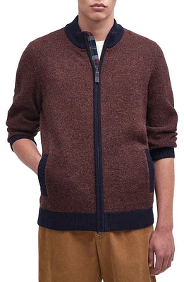 Barbour Longhirst Wool Blend Zip Sweater Jacket in Navy at Nordstrom, Size X-Large