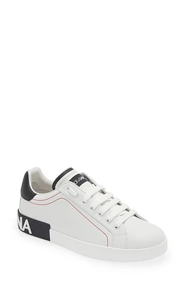 Dolce & Gabbana Portofino Logo Spoiler Sneaker White/Black at Nordstrom,