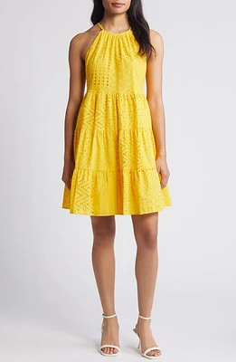 Eliza J Float Tiered Dress Yellow at Nordstrom,