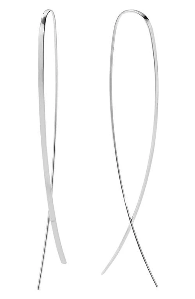 Lana Narrow Upside Down Hoop Earrings in White Gold at Nordstrom