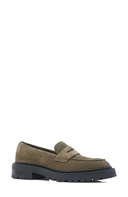 Kenneth Cole New York Fatima Lug Sole Penny Loafer Deep Sage Suede at Nordstrom,