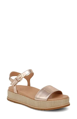 Naturalizer Zane Ankle Strap Platform Sandal Rose Gold Faux Leather at Nordstrom,