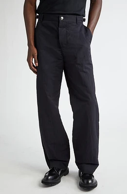 Jacquemus Le Pantalon Jean Straight Leg Cotton & Linen Pants Black at Nordstrom, Us