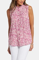 NYDJ Print Ruffle Neck Sleeveless Top at Nordstrom,