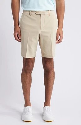 J. Lindeberg Vent Tight Flat Front Performance Golf Shorts Safari Beige at Nordstrom,