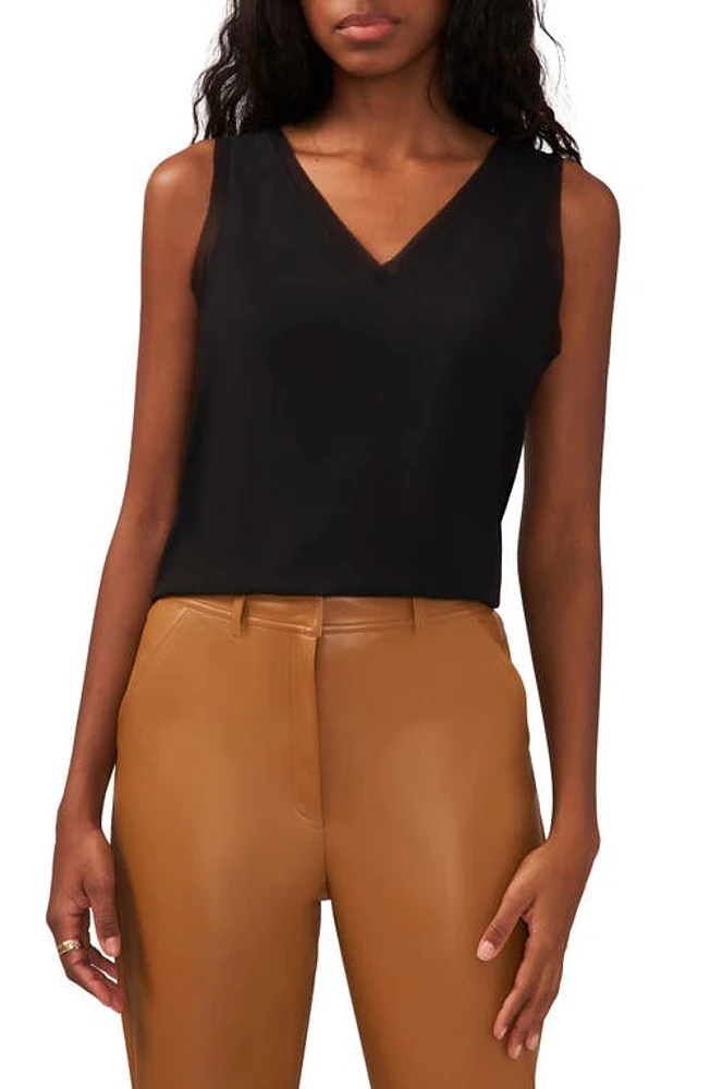 halogen(r) Raw Edge Tank Rich Black at Nordstrom,