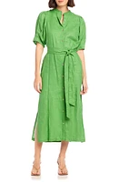 FIFTEEN TWENTY Rosalee Linen Midi Shirtdress Jade at Nordstrom,