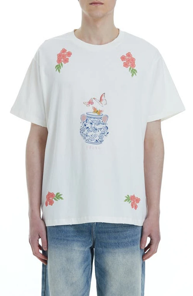 FOUND Flower Pot Cotton Graphic T-Shirt Natural at Nordstrom,