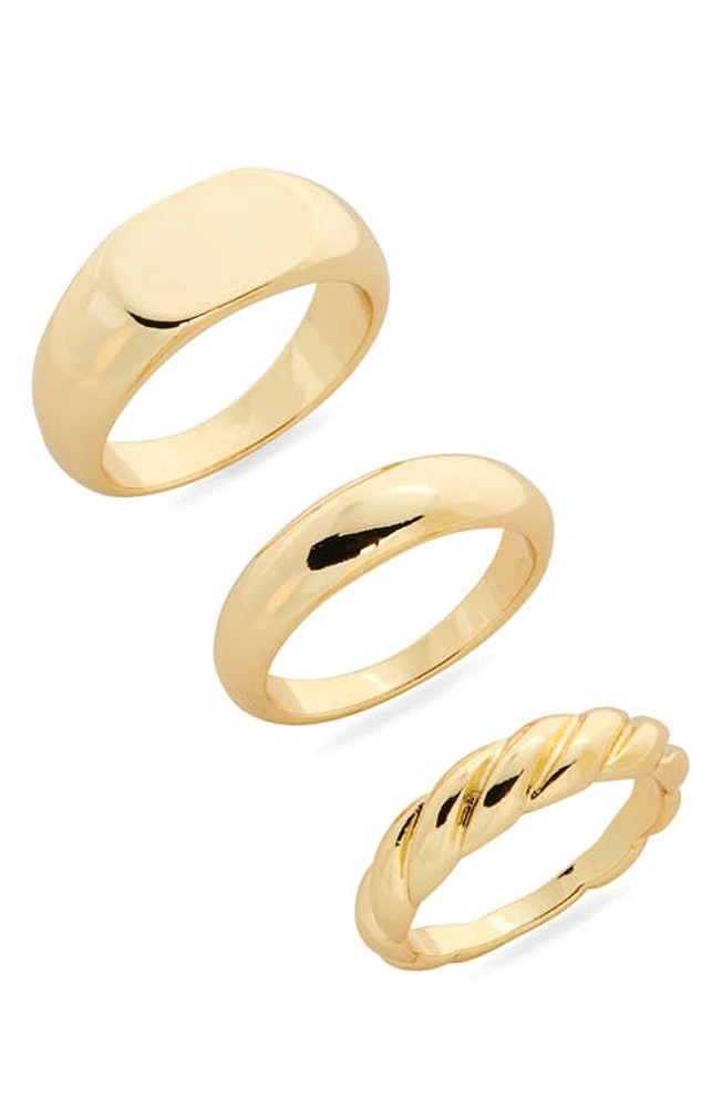 BP. 14K Gold Dipped Set of 3 Rings at Nordstrom,