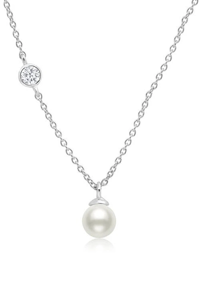 Crislu Cultured Pearl Pendant Necklace in Pearl/Ivory at Nordstrom