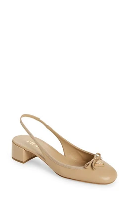 Prada Triangle Logo Bow Slingback Pump at Nordstrom,