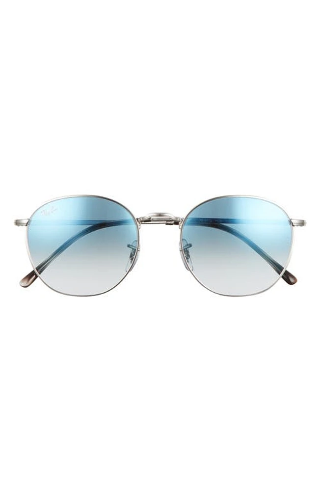 Ray-Ban 54mm Gradient Round Sunglasses in Silver /Clear Gradient Blue at Nordstrom