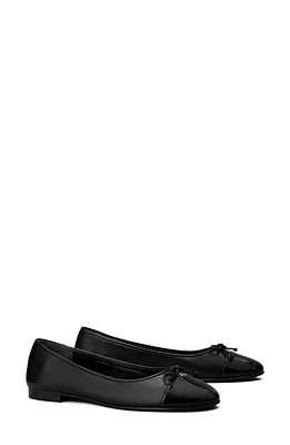 Tory Burch Cap Toe Ballet Flat Perfect Black /Perfect at Nordstrom,