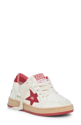 Golden Goose Kids' Ball Star Lace-Up Leather Sneaker White/Red at Nordstrom,