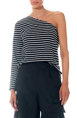 Grey Lab Stripe One-Shoulder Asymmetric Top at Nordstrom,