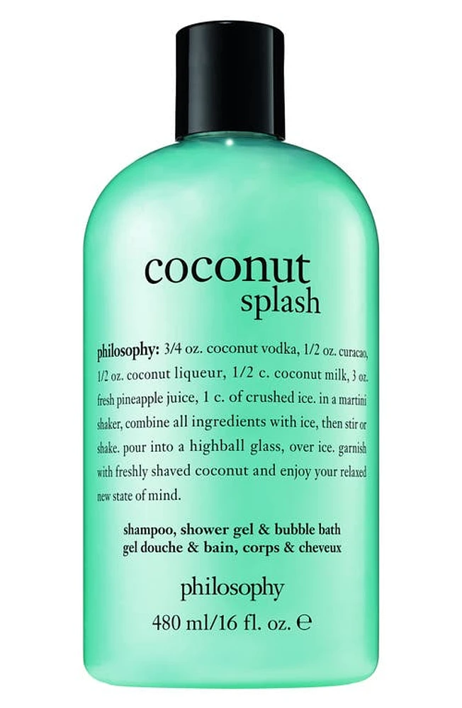 philosophy coconut splash shampoo, shower gel & bubble bath at Nordstrom, Size 16 Oz