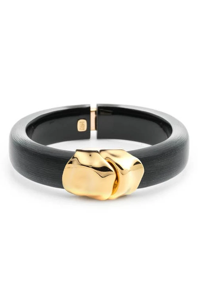 Alexis Bittar Essentials Molten Hinged Bangle in Black at Nordstrom