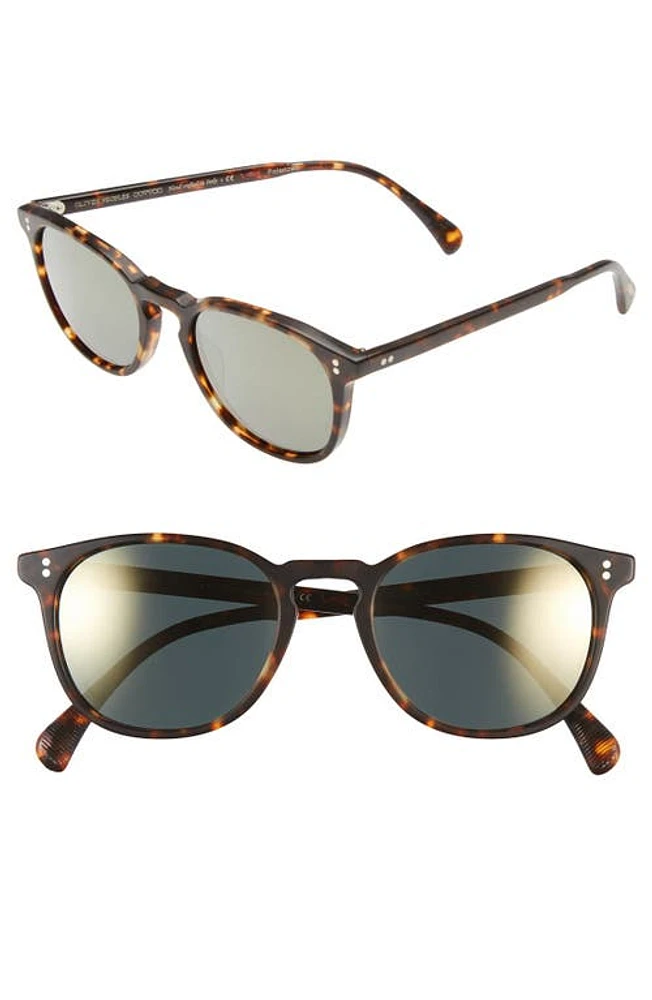 Oliver Peoples 'Finley' 51mm Polarized Sunglasses in Brown/Tortoise/Gold Polar at Nordstrom