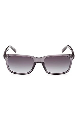 GUESS 55mm Rectangular Sunglasses in Grey /Gradient Smoke at Nordstrom