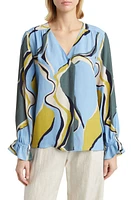 Masai Copenhagen Dahlia Print Ruffle Cuff Top Oasis at Nordstrom,