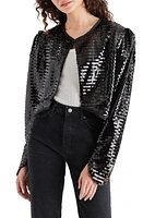 Steve Madden Juliet Sequin Crop Jacket Black at Nordstrom,