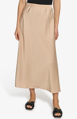 DKNY Jacquard Stripe Satin Skirt in Sandalwood at Nordstrom, Size X-Large