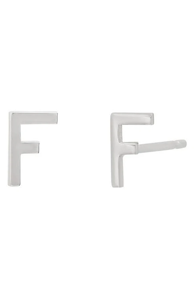 BYCHARI Initial Stud Earrings in 14K Gold-F at Nordstrom