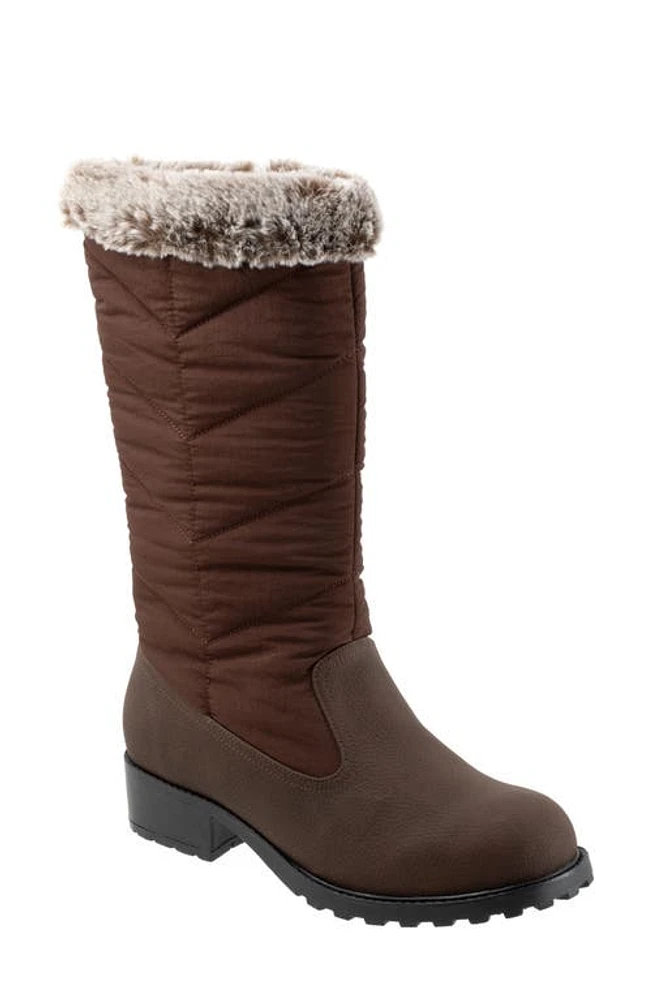 Trotters Benji 3.0 Faux Fur Water Resistant Boot Dark Brown at Nordstrom,