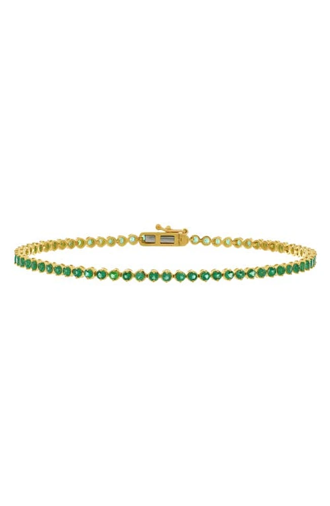 Bony Levy El Mar Emerald Tennis Bracelet in 18K Yellow Gold at Nordstrom, Size 7