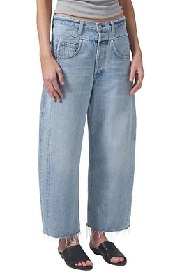 Citizens of Humanity Bisou High Waist Raw Hem Crop Barrel Wide Leg Jeans Gemini at Nordstrom,