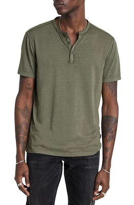 John Varvatos Duke Short Sleeve Henley Eucalyptus at Nordstrom,