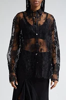 MONSE Open Back Sheer Floral Lace Top at Nordstrom