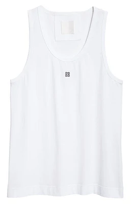 Givenchy 4G Logo Embroidered Cotton Tank White at Nordstrom,