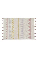 Lorena Canals Geometric Tassel Rug in Azteca Natural-Vintage Nude at Nordstrom