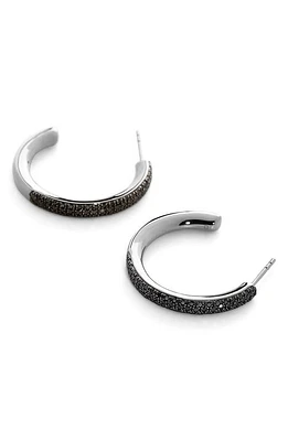 Monica Vinader Fiji Black Diamond Hoop Earrings in Ss at Nordstrom