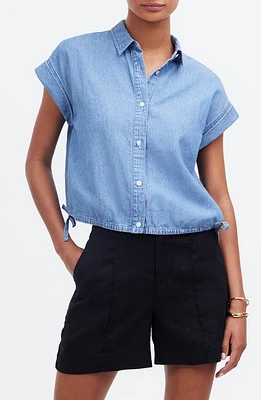 Madewell Denim Side Tie Shirt Aurea Wash at Nordstrom,