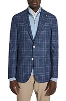 Jack Victor Midland Plaid Wool Sport Coat Mid Blue at Nordstrom,