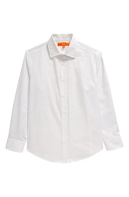 Tallia Kids' Polka Dot Dress Shirt White /Lavender at Nordstrom,