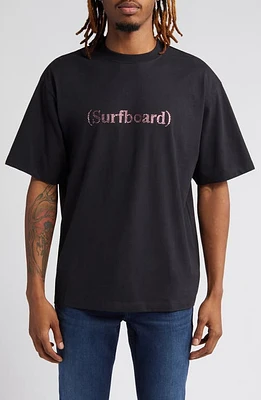 STOCKHOLM SURFBOARD CLUB Kil Swarovski Crystal Embellished Logo Cotton T-Shirt Black at Nordstrom,