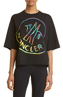 Moncler Oversize Logo Cotton Graphic Tee in Black at Nordstrom, Size Xx-Small