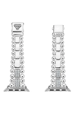 LAGOS Smart Caviar Diamond Apple Watch Watchband in Silver/Diamond at Nordstrom, Size 7 In