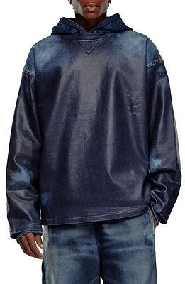 DIESEL D-NLAB-S Track Tie Dye Denim Sweatshirt at Nordstrom,