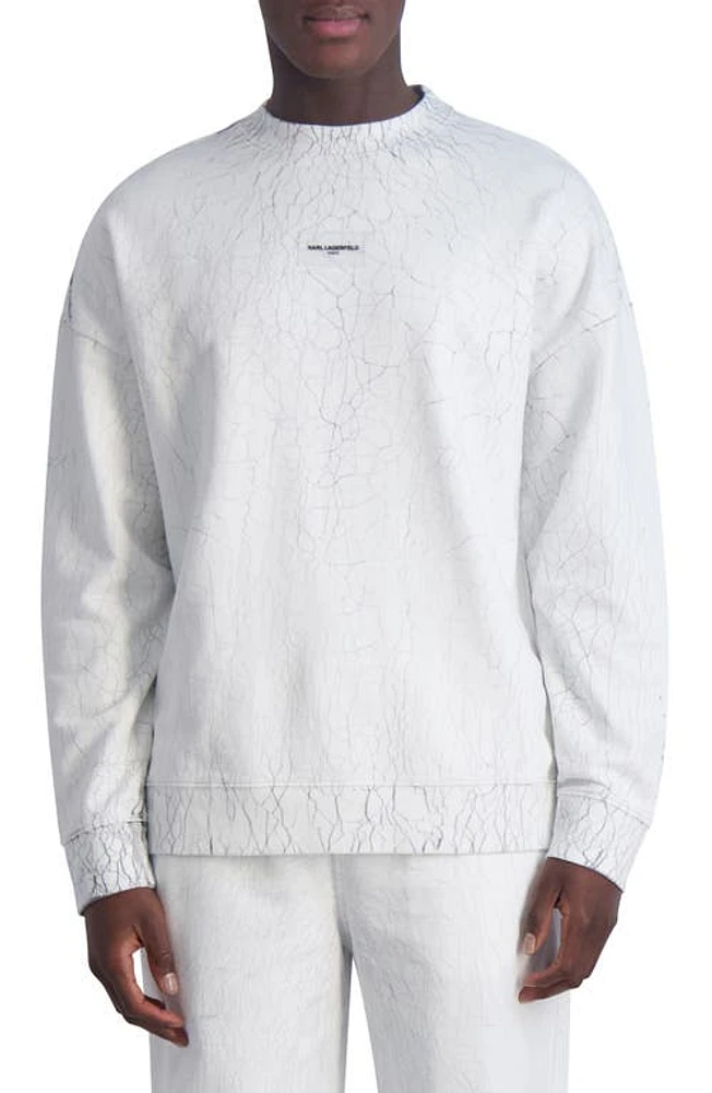 Karl Lagerfeld Paris Mr B Print Terry Sweatshirt Off White at Nordstrom,