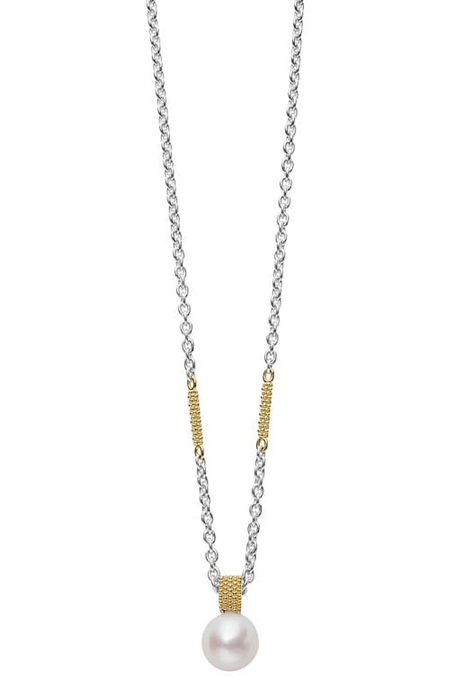 LAGOS Luna Freshwater Pearl Pendant Necklace in Luna Pearl at Nordstrom